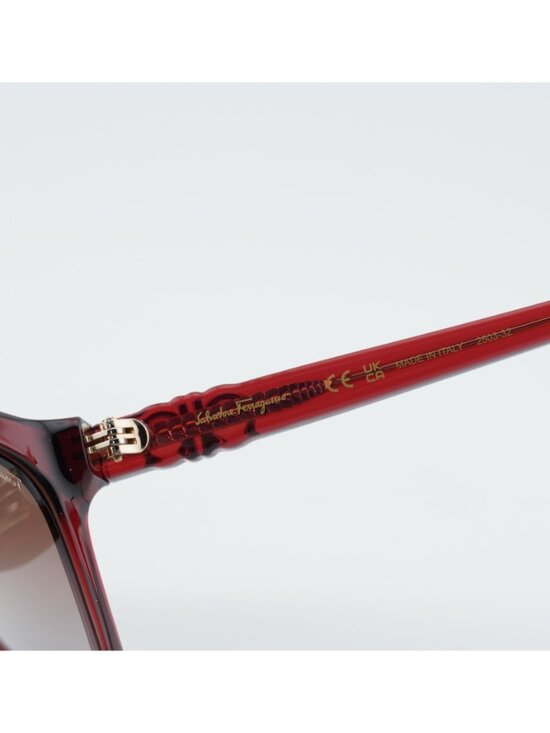 Salvatore Ferragamo SF1027S 655 Sunglasses Wine Square Frame, Brown Lenses main image 12